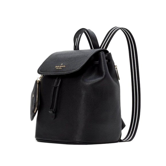 New Kate Spade Rosie Medium Flap Backpack Black